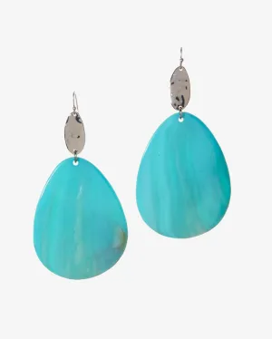 Statement Shell Teardrop Earring Turquoise