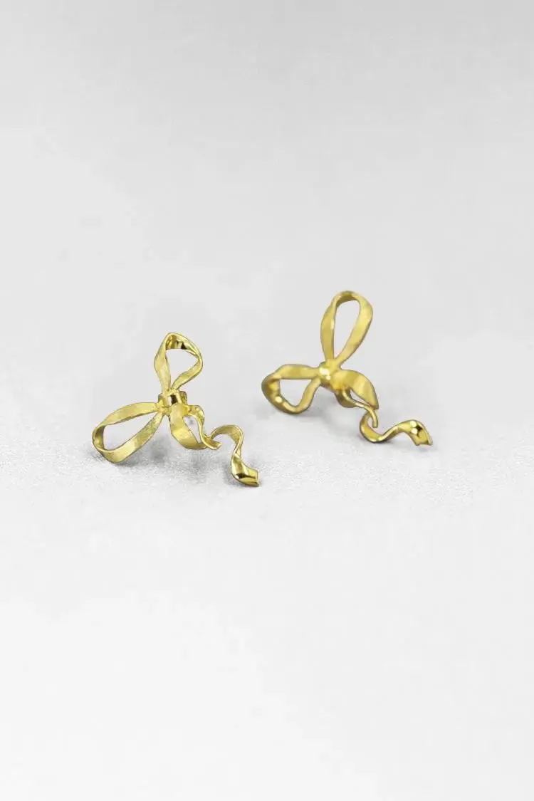 Sterling Silver Bow Stud Earrings