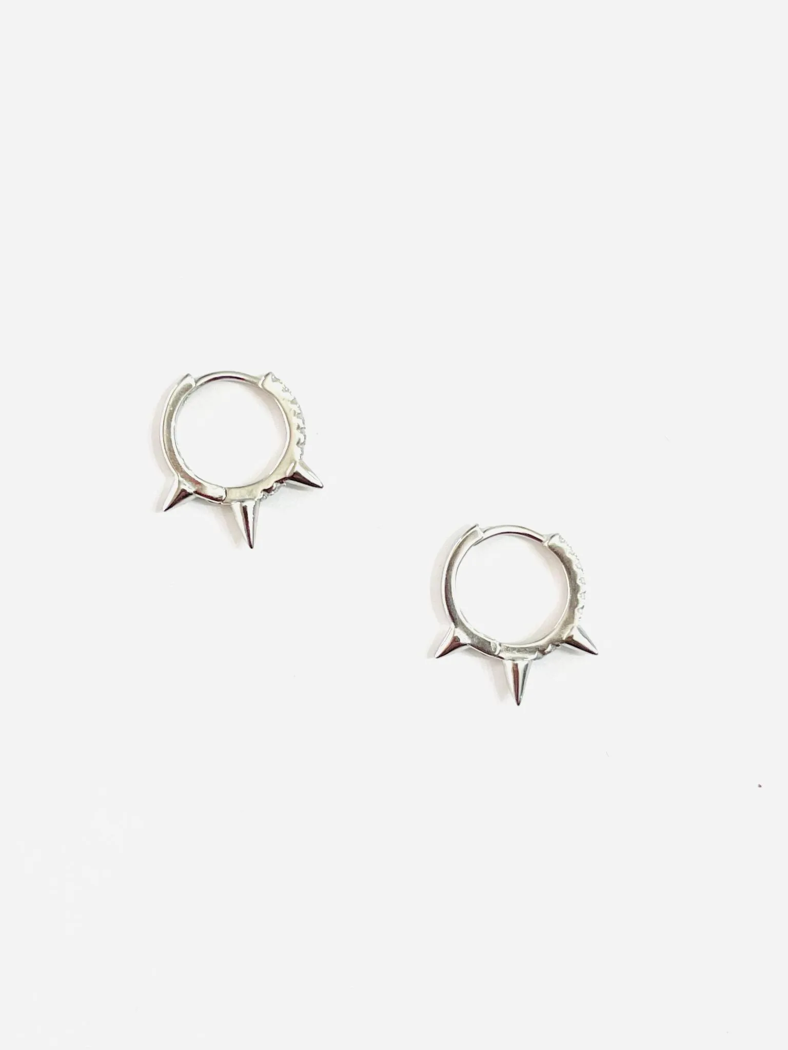Sterling Silver Huggie Spike Earrings {GOLD or SILVER)
