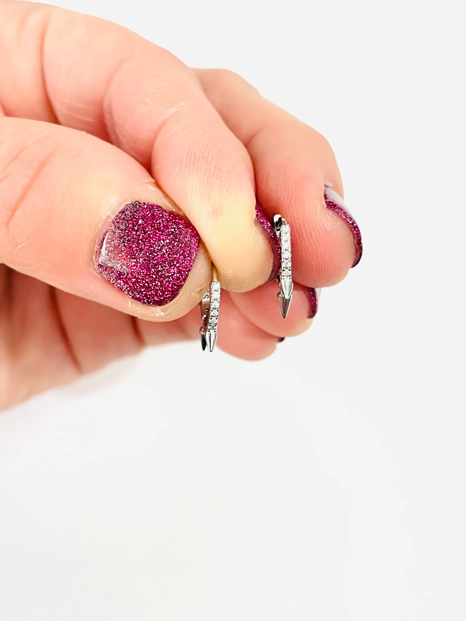Sterling Silver Huggie Spike Earrings {GOLD or SILVER)