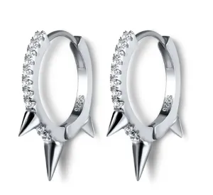 Sterling Silver Huggie Spike Earrings {GOLD or SILVER)