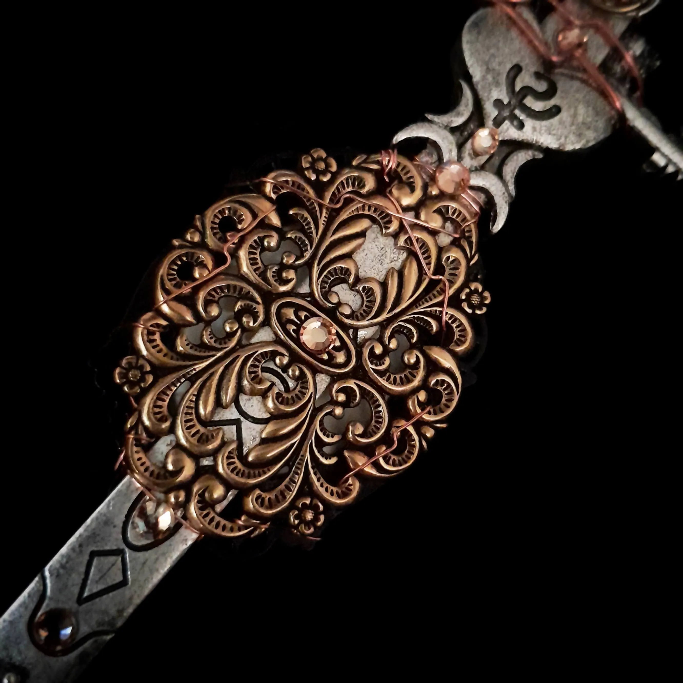 Sword & Cat Cabochon Necklace