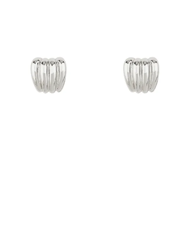 Textured Ribbed Square Earrings