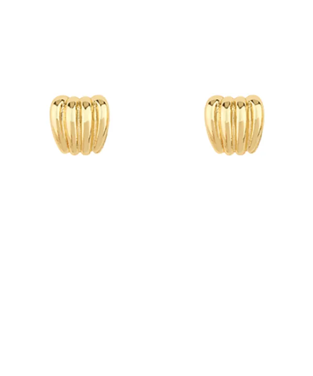 Textured Ribbed Square Earrings