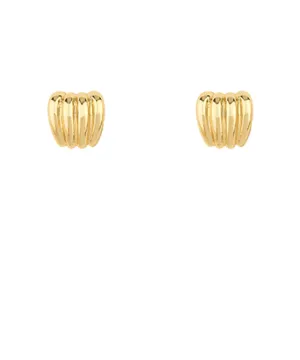 Textured Ribbed Square Earrings