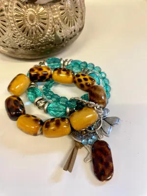 The Chunky Balos Turtoise Stretch Charm Bracelet