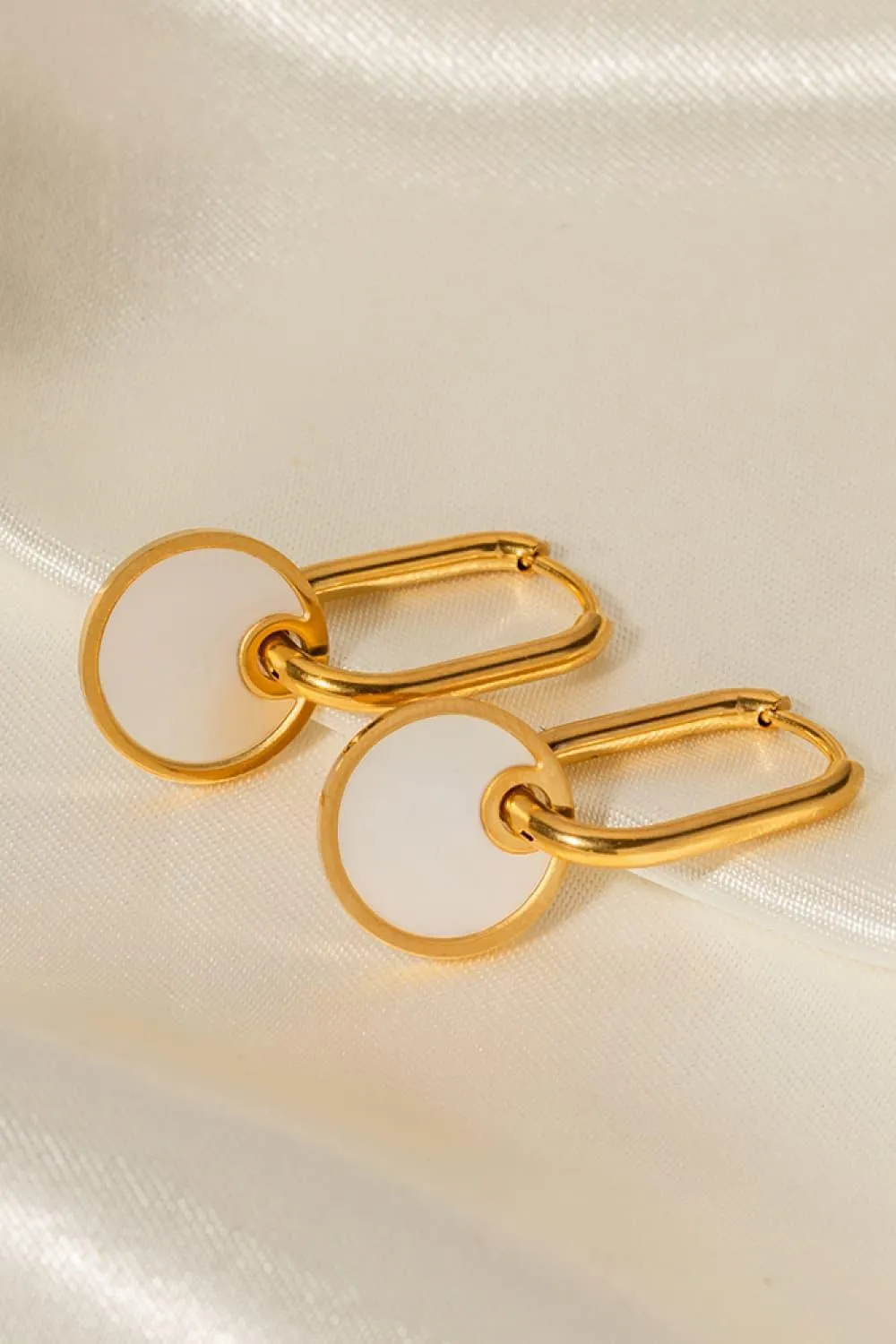 Timeless Copper White Mother Of Pearl Drop Earrings