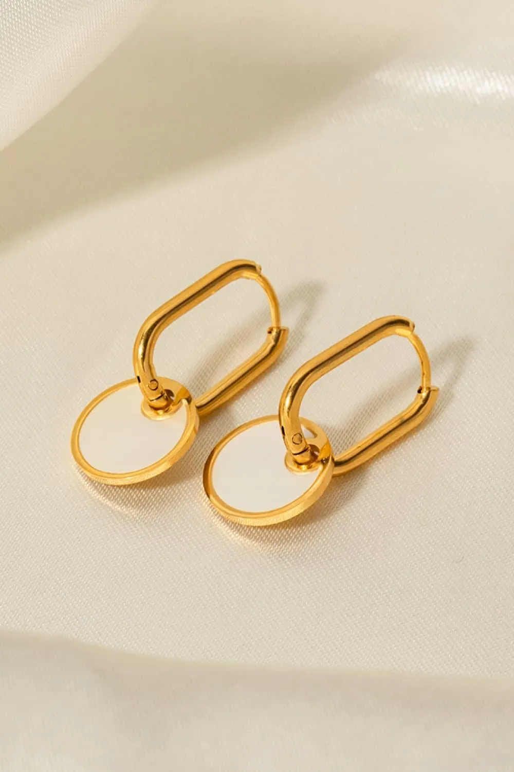 Timeless Copper White Mother Of Pearl Drop Earrings