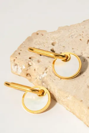 Timeless Copper White Mother Of Pearl Drop Earrings