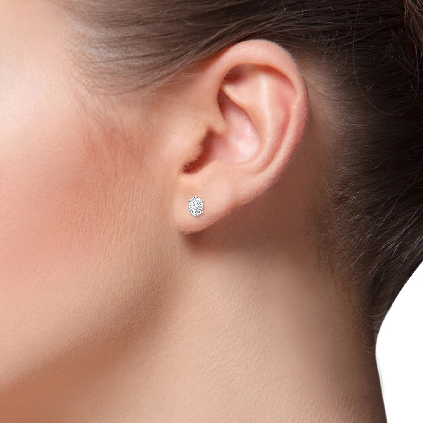 Timeless Oval Lab Grown Diamond Stud Earrings