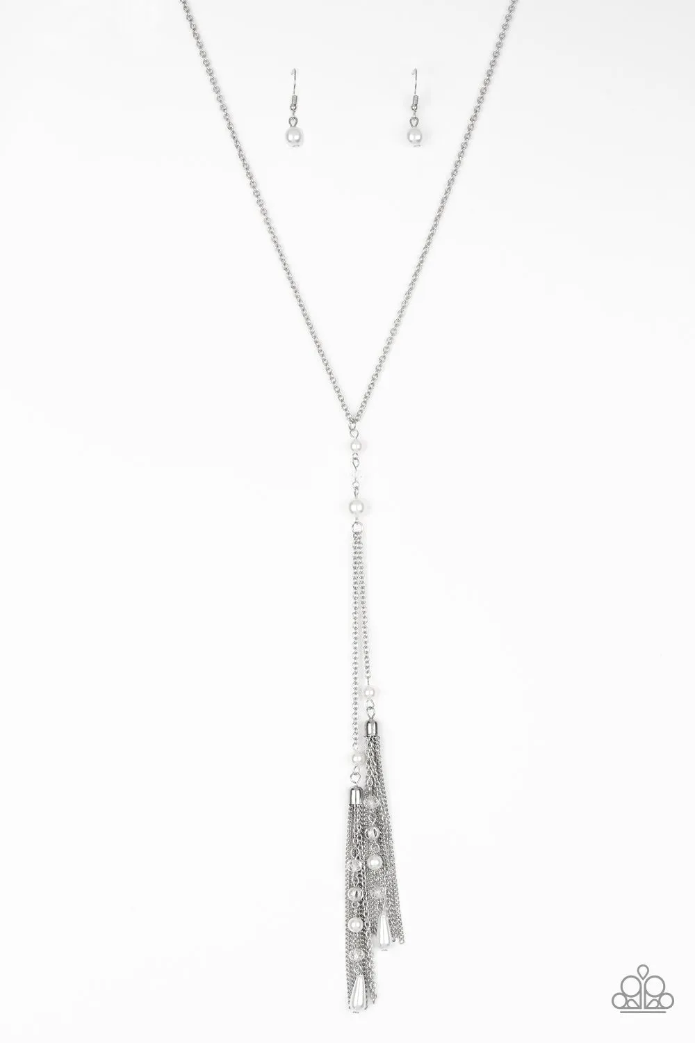 Timeless Tassels- Silver Necklace And Earrings