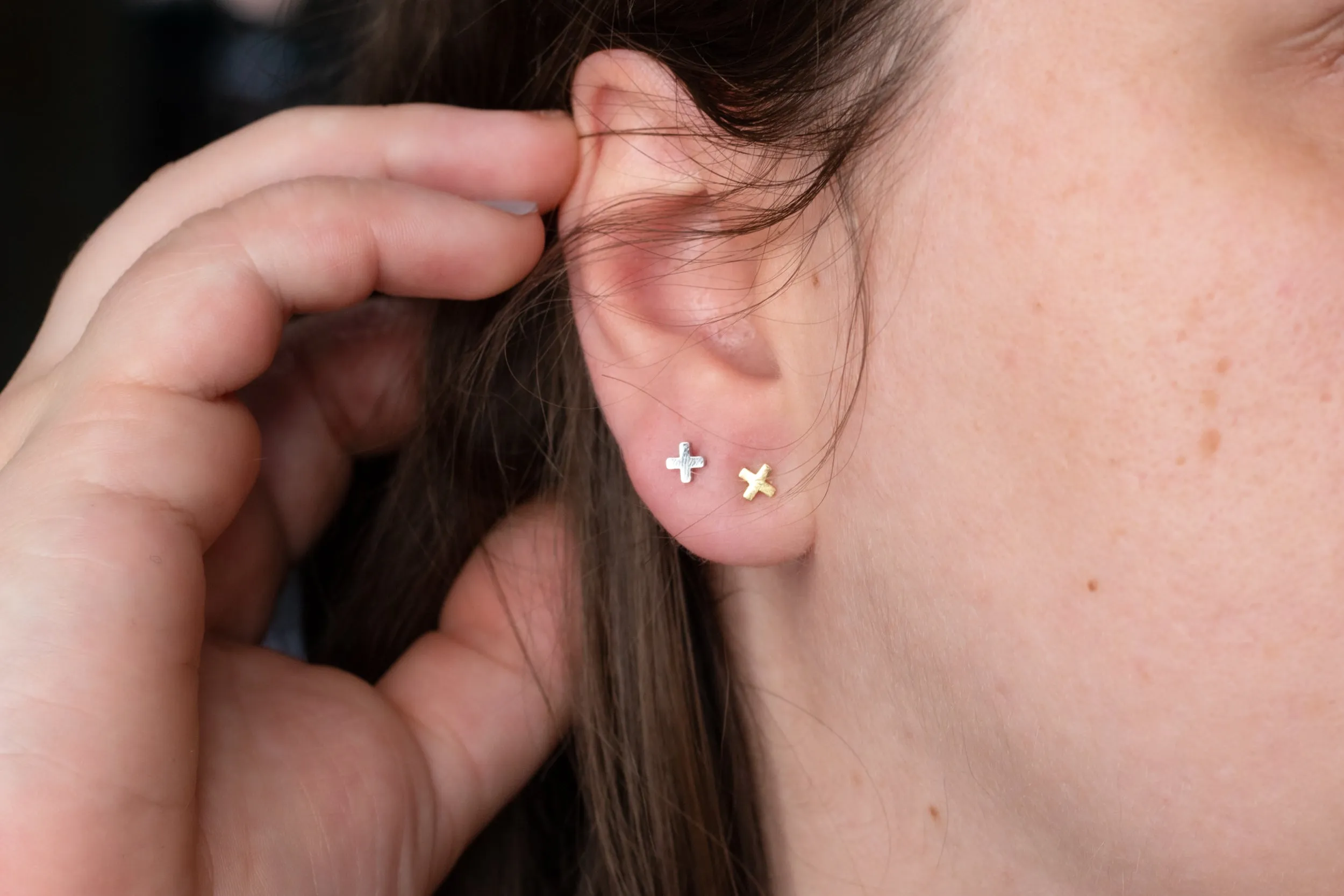 Tiny Silver X Studs