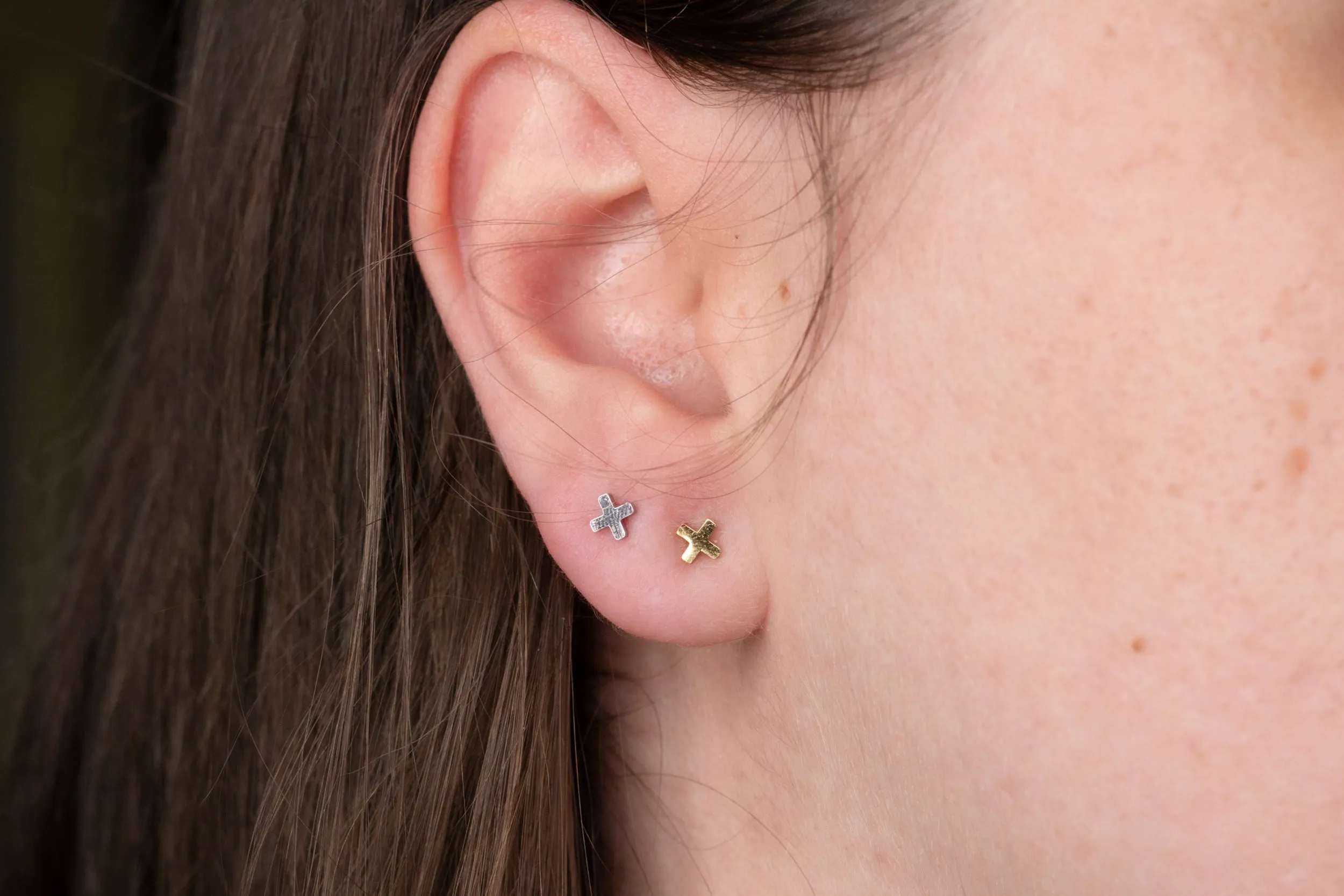 Tiny Silver X Studs