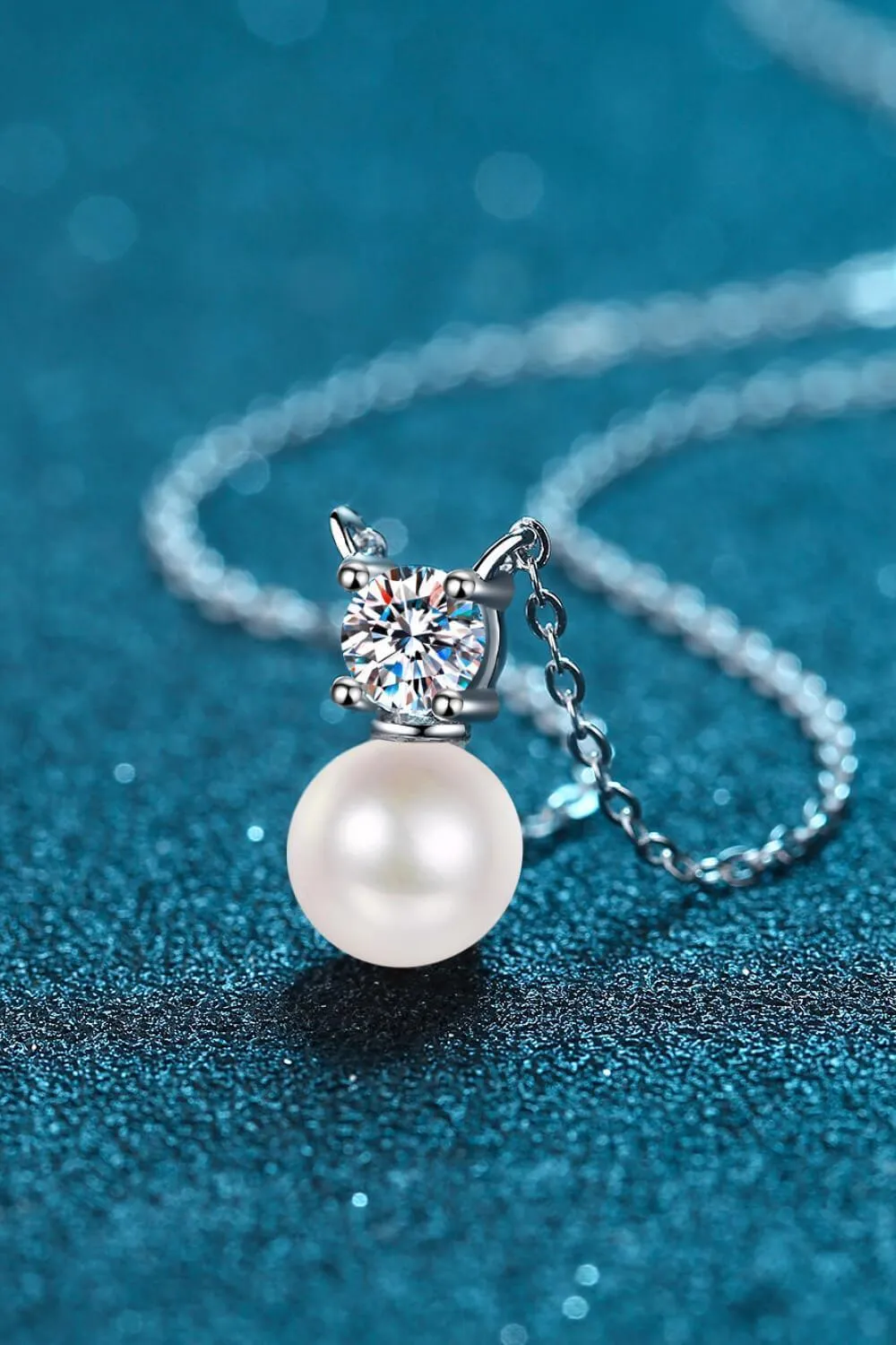 Unending Bliss Pearl Moissanite Necklace Womens