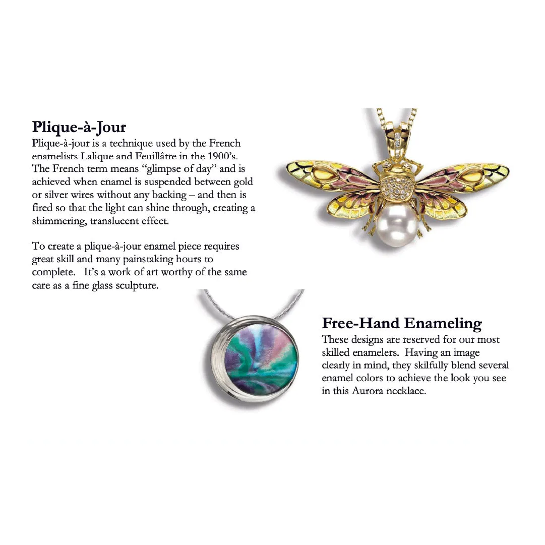 White Enamel Petals Centered Pink Rhodium Plated 925 Chain Pendants