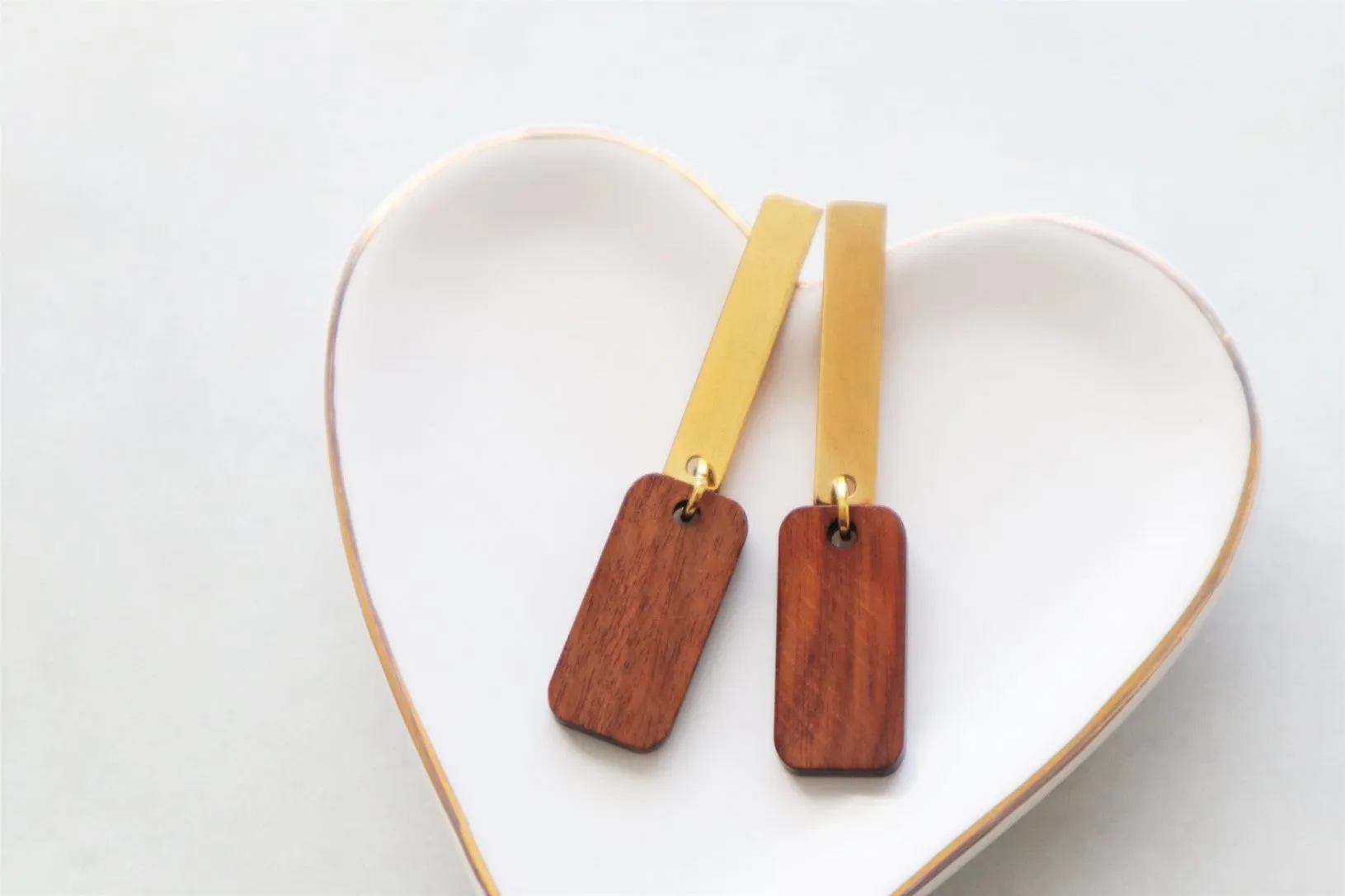 Wooden bar earrings