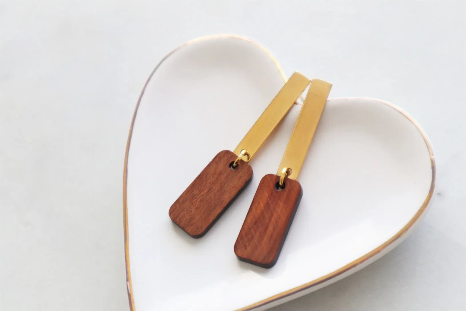 Wooden bar earrings