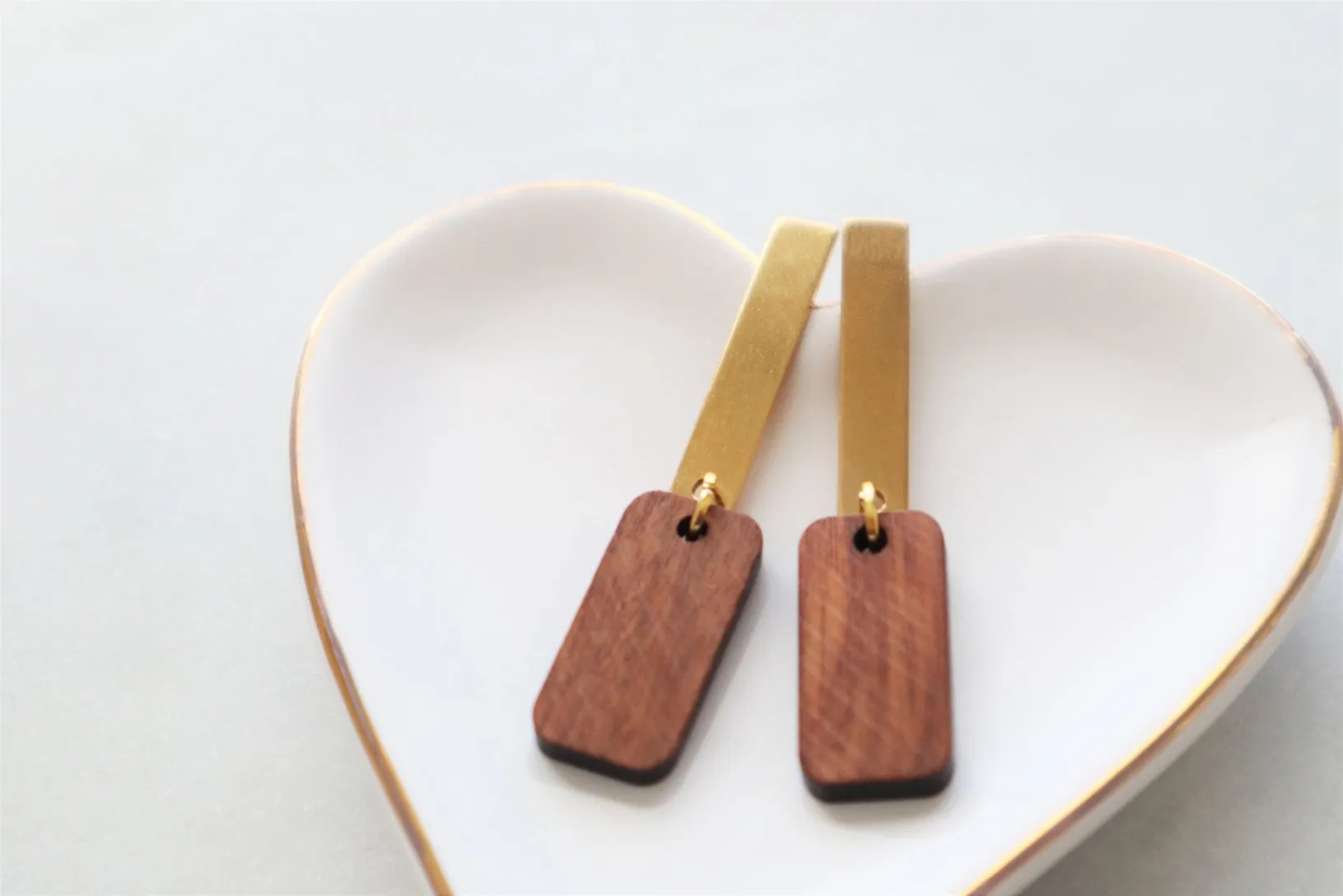 Wooden bar earrings
