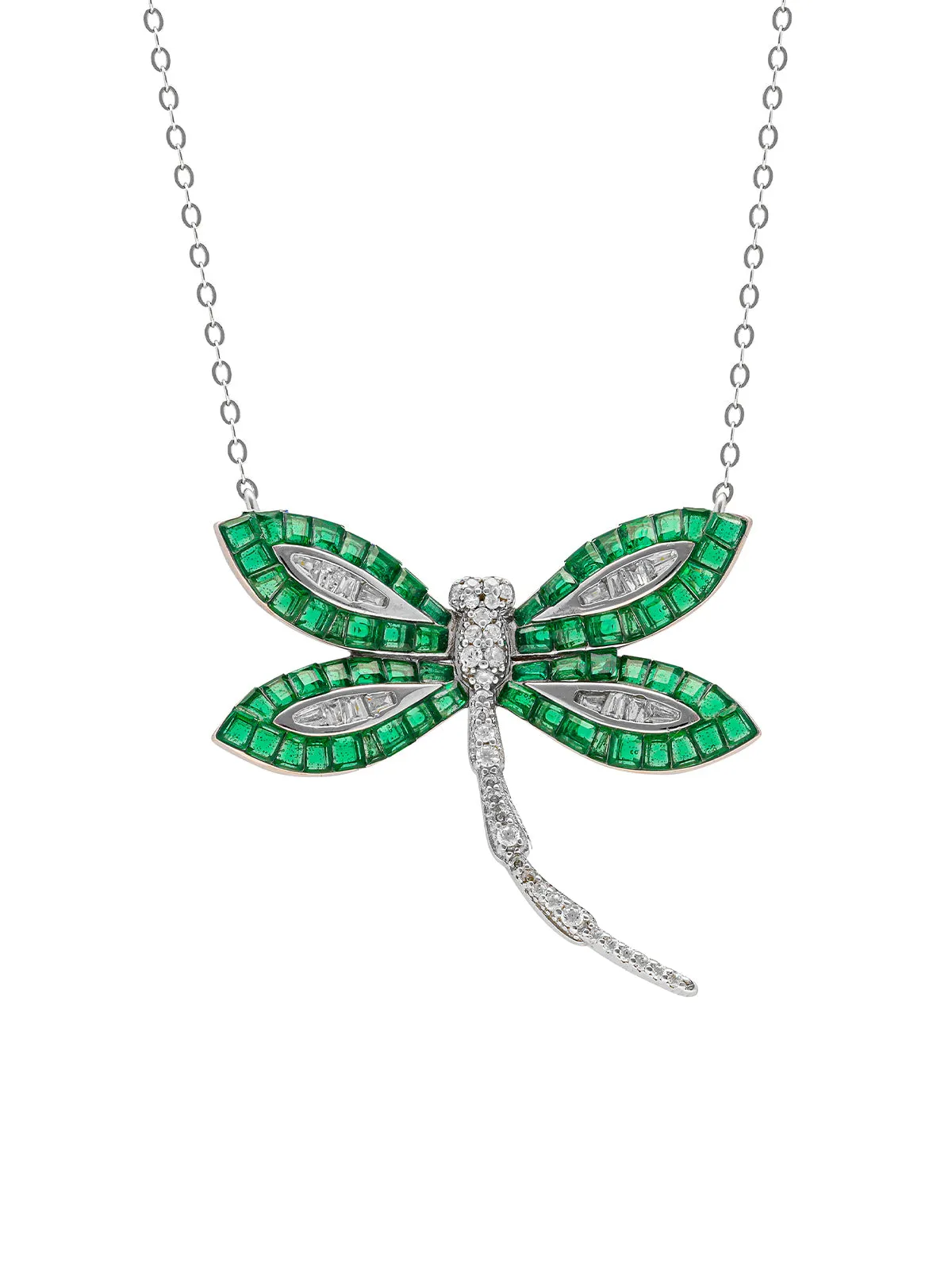 Woodland Dragonfly Pendant With Silver Chain