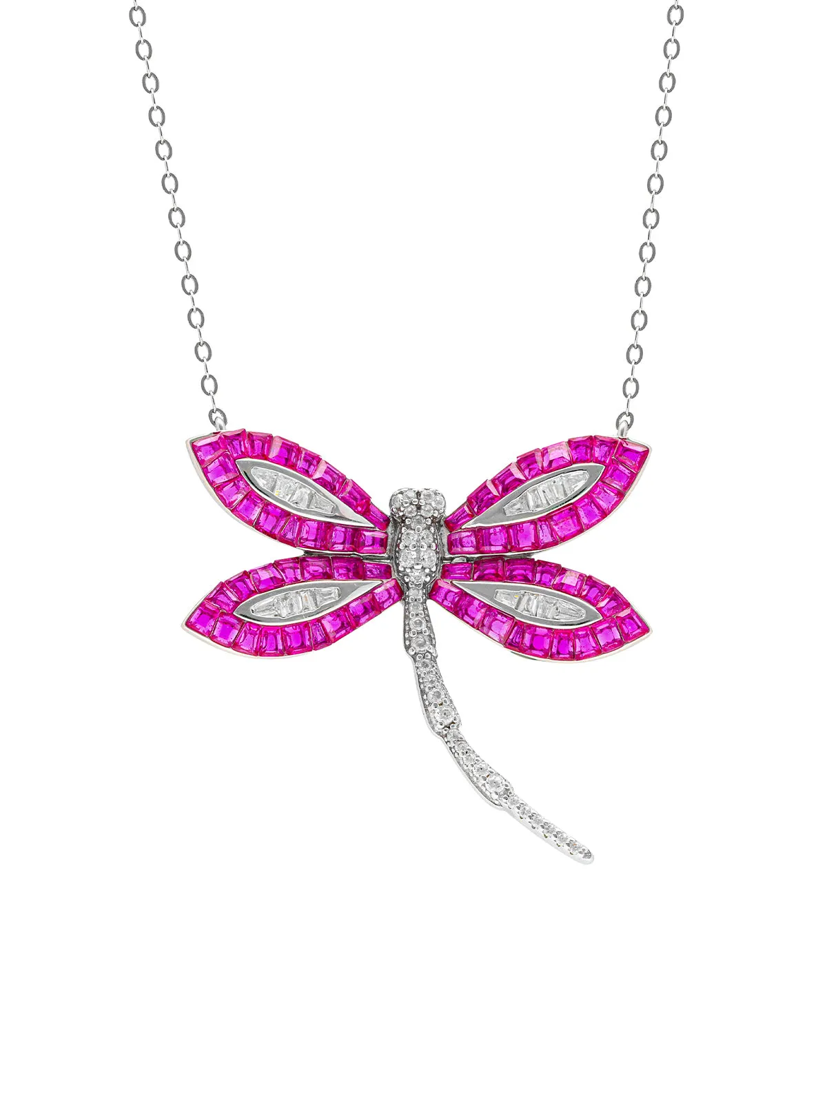Woodland Dragonfly Pendant With Silver Chain