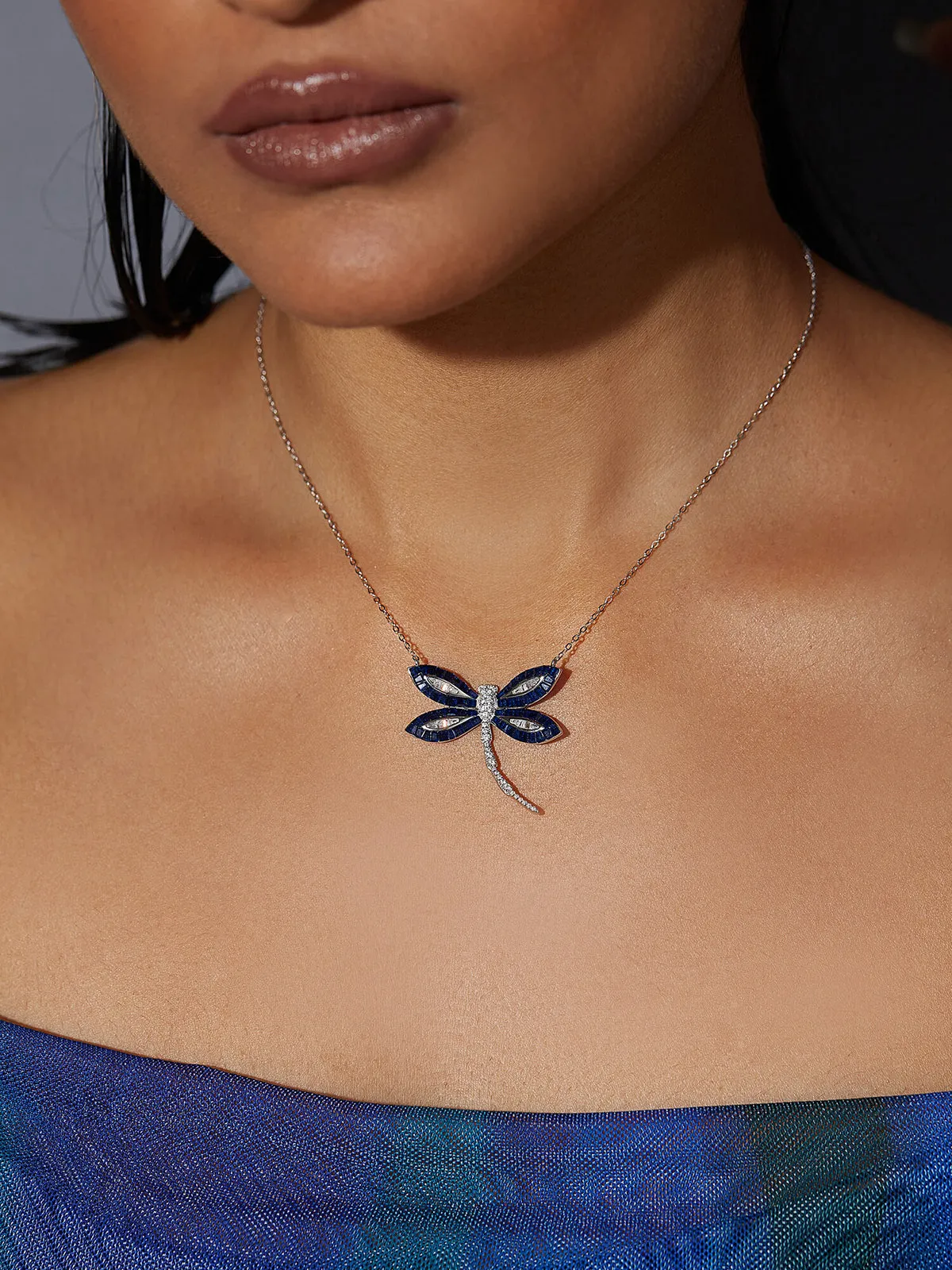Woodland Dragonfly Pendant With Silver Chain