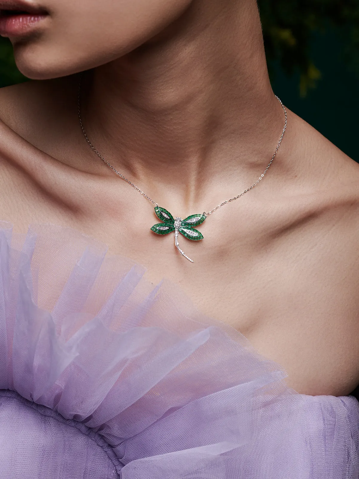 Woodland Dragonfly Pendant With Silver Chain