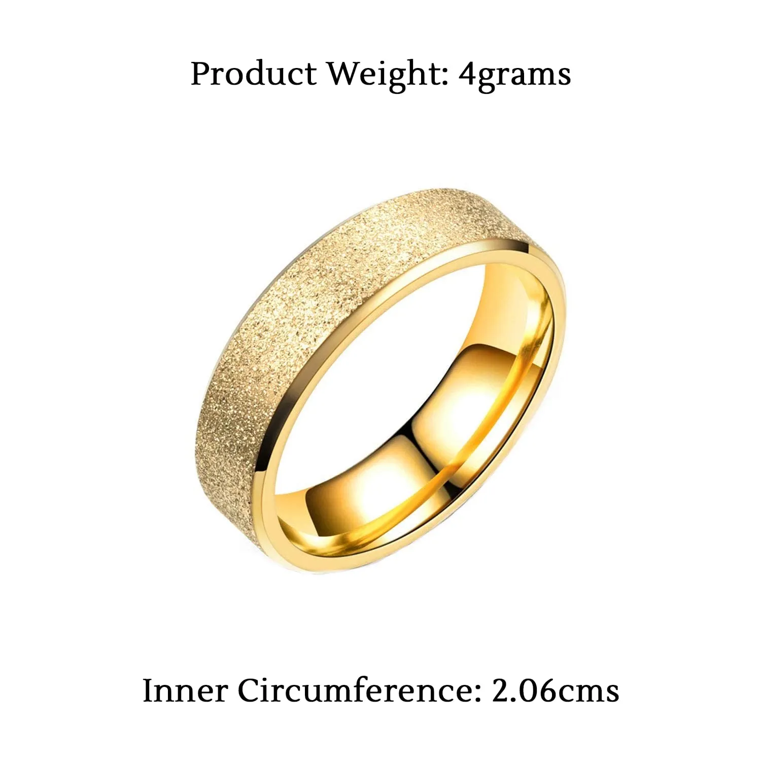 Yellow Chimes Gold Plated Rings For Men | Pack of 1 Stainless Steel Men Ring | Stardust Design Golden Finger Ring for Boys | Ideal Gift For Men and Boys